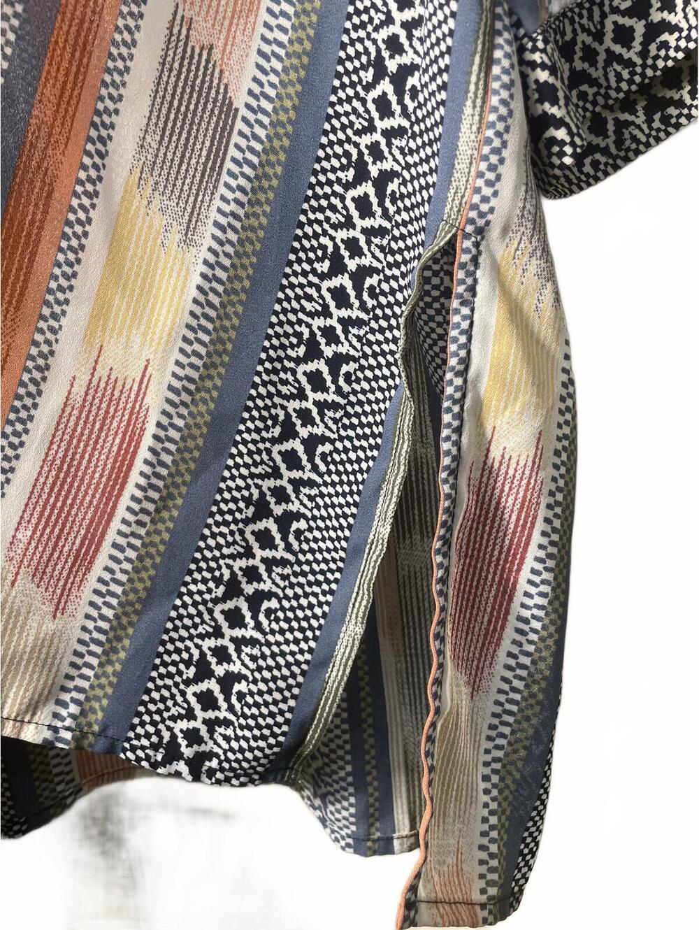 Christopher & Banks Printed Tunic Top Womens Size Medium Open Front Flowy Boho - Picture 6 of 8